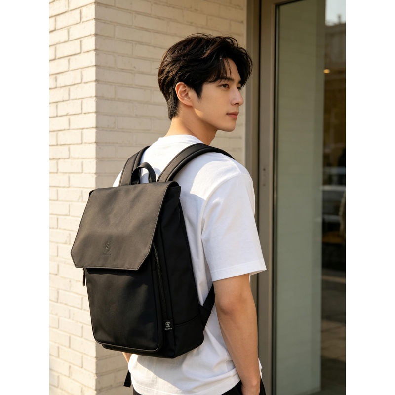 Leather Work Rucksack Mens - Yüksek Kaliteli, Kapaklı, PU Deri Erkek